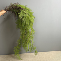 Fougère Artificielle Suspendue Style Forêt, Plante Murale Végétale, Décoration Souple pour Plafond de Mariage, Résistante aux UV, Extérieur