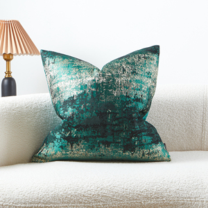 THE-TINOART 20x20 22x22inches Pillow Case Luxury Jacquard Black <strong>Blue</strong> Forest Cream Gold Shinny Throw Pillow <strong>Cushion</strong> <strong>Cover</strong> - Product Image 5