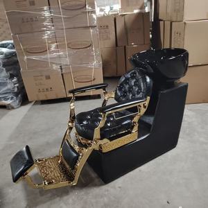 Beauty Salon Furniture Shampoo <b>Chair</b> <b>Vintage</b> Gold Hair Care Product Comfortable Reclining Backrest Shampoo <b>Chair</b> - Product Image 2