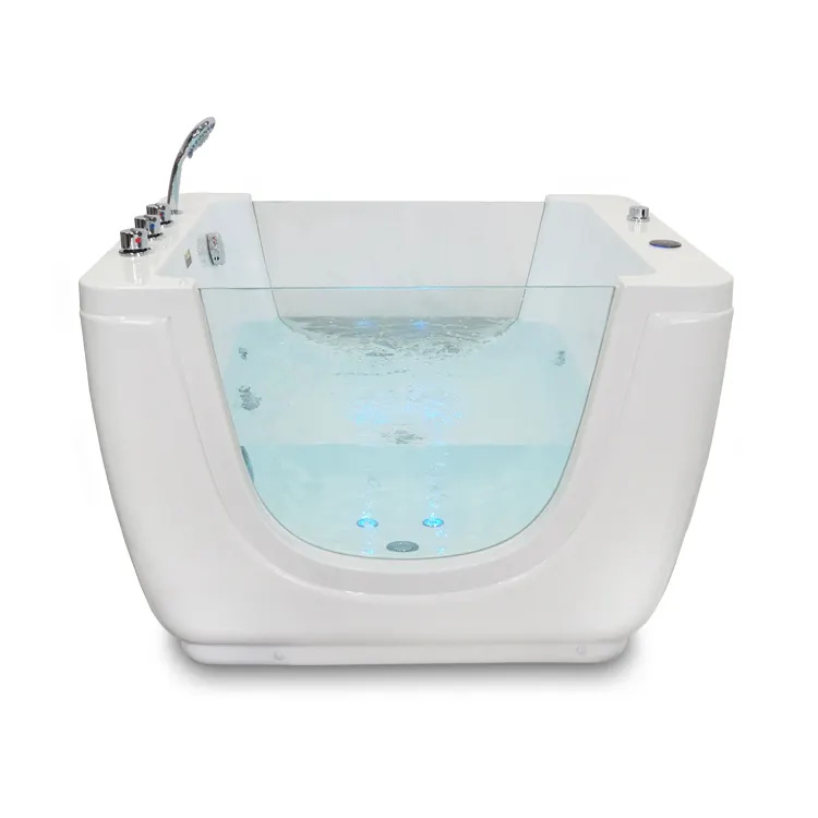 K-531 Hot Sale Freestanding Side Glass Bathtub for Standing Baby Bath Tub glass baby spa bathtub price
