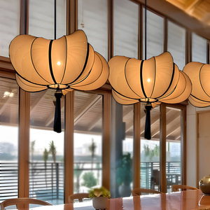 Lustre lanterne de style chinois rétro, luminaire suspendu rond à LED pour entrée, salon, salle de thé, bureau - Product Image 1