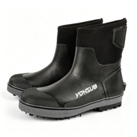 Bottes de pêche YONSUB à crampons en acier, montantes, en néoprène premium, avec fermeture éclair latérale, antidérapantes et isolées pour la pêche sur roche en hiver