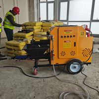 Machine de construction pour le plâtrage mural en béton électrique/diesel, pulvérisateur de ciment, pulvérisateur de sable et de ciment avec tuyau de 10 m