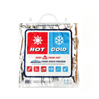 Sac isotherme personnalisé en aluminium avec logo, réutilisable, chaud/froid, étanche, avec poignée pour livraison de repas à emporter
