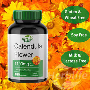 Cápsulas de Flor de Caléndula 1100mg - Venta al por Mayor - Personalizable - OEM |   180 unidades |   Suplemento Herbal Sin Gluten y Sin OMG - Product Image 2
