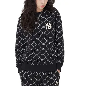 White black solid color diamond shape embroidery women sweatshirt unisex tracksuits for men