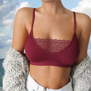 Camisola Sexy de Encaje para Mujer, Tejida, Delgada, Transpirable, Sin Varillas, Cómoda, Ropa Interior, Lencería - Product Image 2