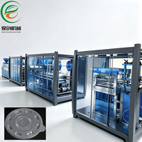 Machine de thermoformage automatique en ligne à une étape pour couvercles en plastique transparent PS/PP, haute productivité