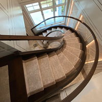 Marche de luxe courbées en pierre naturelle, imitation marbre blanc, amovible, escalier