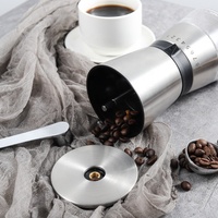 Penggiling Kopi Manual Grosir Bahan Stainless Steel 304 dengan Mata Pisau Keramik Kerucut, Wadah Kaca LFGB, Logo Dapat Disesuaikan, Penggiling Kopi Dapur