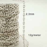 Kalung Rantai Kabel Potongan Berlian Klasik Perak Sterling 925 Grosir untuk Pembuatan Perhiasan Pria Sendiri