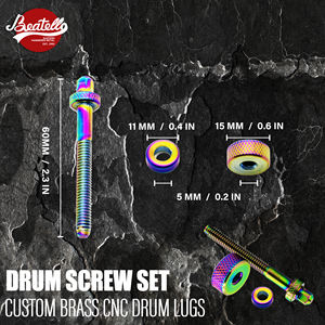 Varas de Tensão Beatello 35MM Douradas/Prateadas/Multicoloridas |   Diâmetro de 5mm para Tambores <span class=keywords><strong>Snare</strong></span> e <span class=keywords><strong>Tom</strong></span> |   Atualização de Hardware Personalizada - Product Image 5