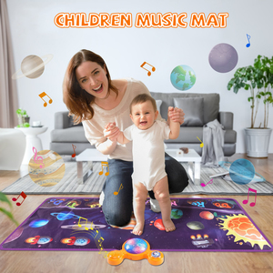 Space Planet Electronic Toddlers Touch Play Dance Pad Couverture pliable Early Educational Q & A Interactive Children Music Mat - Product Image 2