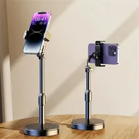 Support de téléphone portable et tablette pliable et télescopique multifonctionnel pour bureau, idéal pour le streaming en direct et le rangement