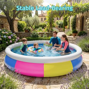 Piscina Inflable Redonda Pursuefree de 3 Colores, PVC, Portátil, Plegable, para Niños, Fácil de Instalar - Product Image 4