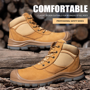 JIANKUN bottes de sécurité Goodyear en <span class=keywords><strong>cuir</strong></span> pleine fleur pour hommes chaussures de travail en nubuck construction à bout en acier <span class=keywords><strong>cuir</strong></span> véritable imperméable - Product Image 4