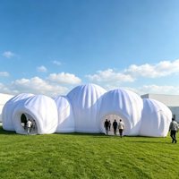 Carpa Inflable en Forma de Nube Blanca Aero de 6 m, Modelo Personalizado, Decoración Artística Inflable Gigante para Publicidad con Luz