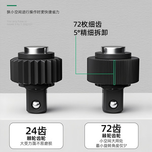 Industrial Grade Ratchet Wrench Metric Hex 72 Tooth Chromium Vanadium Steel Anti Slip Handle Plated Surface - Product Image 5