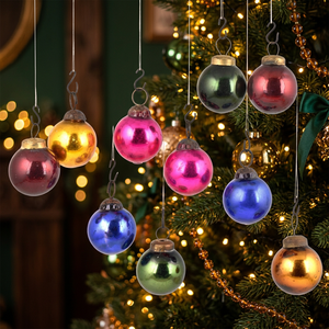 Adornos Navideños Hechos a Mano de Primera Calidad, Bolas de Vidrio Multicolores en Miniatura, Resistentes a la Oxidación, para Uso en Interiores y Exteriores, NCO-46 - Product Image 3