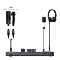 Kit de microphone USB de bureau pour streaming/podcast avec carte son - Réduction du bruit, design métallique léger haute fidélité