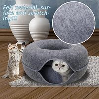 Zusammenklappbares Umweltfreundliches Filz-Katzenhaus Haustierbett mit Druckmuster und Baumwollmaterial