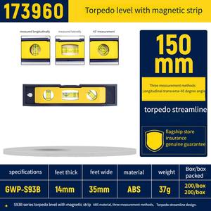 2025 nouveau 23cm 3 bulle Mini poche Portable règle de niveau magnétique torpille règle d'équilibre Micro mesure niveau à bulle produit - Product Image 3