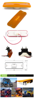 Haute Qualité 4 Pouces Rectangle Côté Marqueur Lumière 10-30V Ambre 3 Piranha LED Dégagement Réflecteur Lumière pour Camion Remorque Voiture RV