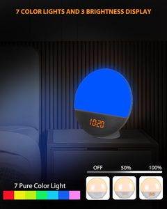Reloj Despertador WiFi al por Mayor con Simulación de Atardecer de 7 Colores, Control por Aplicación Tuya, Lámpara de Mesa LED Inteligente para el Hogar, Luz Nocturna - Product Image 2