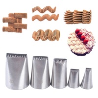 Ensemble d'outils à gâteau en acier HENGYA, 5 pièces, embouts de décoration en forme de fleur tressée à moitié rangée, accessoires pour embouts à pâtisserie, pour desserts