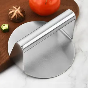 Presse à viande manuelle en acier inoxydable 430 d'origine du fabricant Outil de cuisine pour la cuisson des hamburgers et des gâteaux Plaque de presse à main - Product Image 3