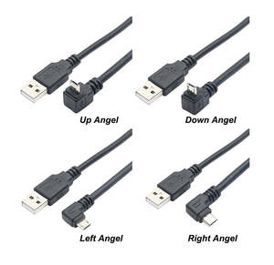 Câble Micro USB à angle <span class=keywords><strong>de</strong></span> 90 degrés gauche/droite/haut/bas, 0,3-3 m, tressé, charge rapide, synchronisation des données pour caméra embarquée, GPS, tablette - Product Image 4