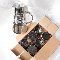 Théière en verre avec poignée, emballage personnalisé, verre borosilicate haute résistance, bouilloire à eau chaude et froide, ensemble de carafes à eau