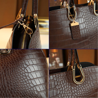 Nouvelle pochette vintage en cuir de crocodile grande capacité pour femme, sac à main tendance automne-hiver