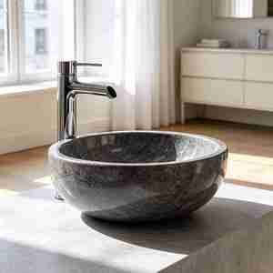 Natural Stone Vessel Marble Countertop <b>Basin</b> for Bathroom Vanity Home - Product Image 1
