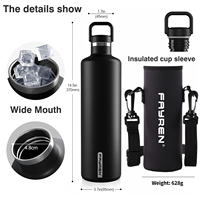 Bouteille d'eau en acier inoxydable à double isolation de haute qualité Bouteille d'eau froide et chaude avec logo Fiole thermique sous vide