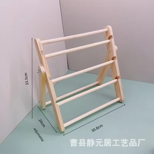 Support de rangement pliable en bois pour bandeaux et pinces à cheveux pour enfants et petites filles, support à bijoux multifonctionnel - Product Image 4