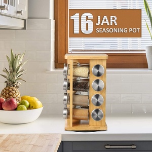 Porte-<span class=keywords><strong>épices</strong></span> en bambou Pot Tour rotative Porte-<span class=keywords><strong>épices</strong></span> en bois de bambou Organisateur d'<span class=keywords><strong>épices</strong></span> Cuisine moderne <span class=keywords><strong>Étagère</strong></span> <span class=keywords><strong>à</strong></span> condiments Tournant - Product Image 3