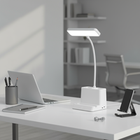 Lampe de bureau LED pour le soin des yeux, lampe de table rechargeable avec porte-stylo, contrôle tactile à 3 niveaux pour l'étude et la lecture