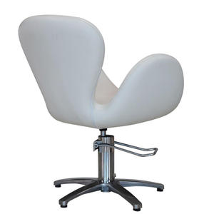Chaise de barbier pliable en cuir synthétique blanc, robuste, avec pompe hydraulique, base à cinq griffes, couleur personnalisable, rotation à 360 degrés - Product Image 6