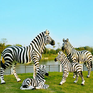 Escultura de Animal decorativa, estatua de <span class=keywords><strong>cebra</strong></span> colorida de resina de tamaño real - Product Image 2
