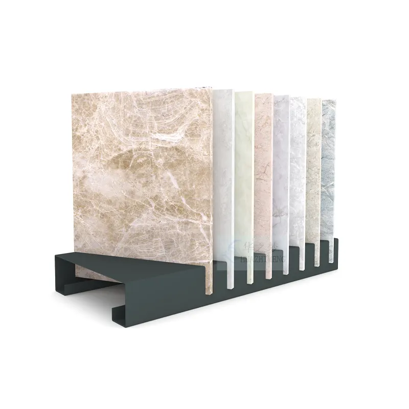 Simple Stone Quartz Sample Display Rack Counter top tile Stand Rack Metal Ceramic Tile For Tiles Showroom