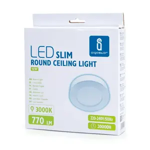 Downlight LED de superficie redondo de 12W, luz cálida, ideal para iluminación general y ambientes acogedores. - Product Image 3