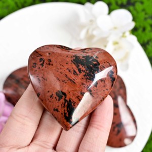 Piedra de Obsidiana Roja Natural Pulida en Forma de Corazón, Cristal de Corazón para Regalo, Venta al Por Mayor - Product Image 5