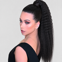 Queue de cheval naturelle en cheveux humains avec clips, extension 100g, perruque queue de cheval complète, cheveux brésiliens à enrouler