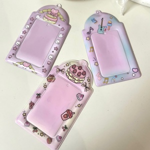 Porta Tarjetas con Diseño de Alas y Notas Rosadas, Mini Porta Tarjetas con Rejilla, Porta Fotos de 3 Pulgadas con Diseño de Fresa, Cubierta para Fotos DIY Estilo INS - Product Image 3