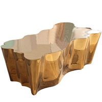 Table basse rectangulaire moderne en acier inoxydable à la mode design de salon de luxe léger petit modèle irrégulier vente
