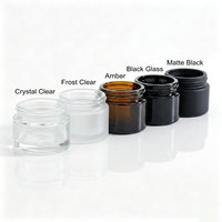 Pot en verre sodocalcique transparent à parois droites de 15 ml, 30 ml, 50 ml, 1 oz pour crème visage, baume, soin de la peau, tonique, imprimé en sérigraphie, estampé or