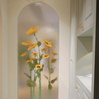 Paravent en verre artistique ultra-blanc à effet d'ondulation, motif pierre 3D personnalisable, pour salon, entrée, porte, fenêtre