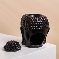 YUANWANG – brûleur de cire de tête de bouddha, brûleur d'huile de tarte en céramique, chauffe-bougie pour décoration de maison, Spa Yoga