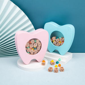 Cute Wooden Baby Newborn Baby Teeth Storage Box Montessori Educational Toys For Kids Gifts
